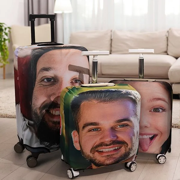 Personalized funny face photo custom luggage case
