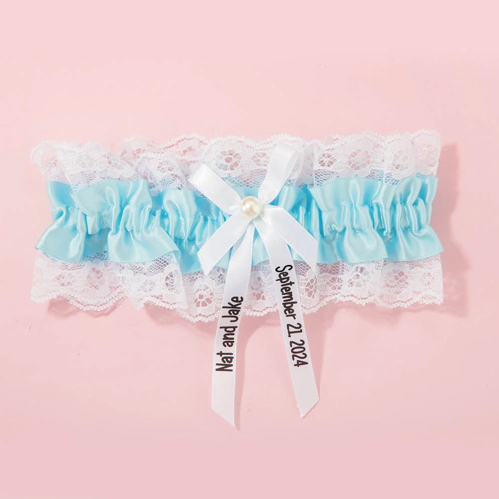 Stretch Pearl Lace Bow Garter