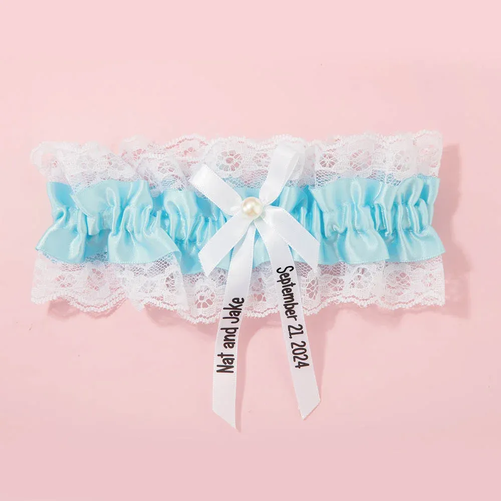 Stretch Pearl Lace Bow Garter