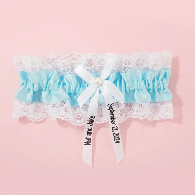 Stretch Pearl Lace Bow Garter