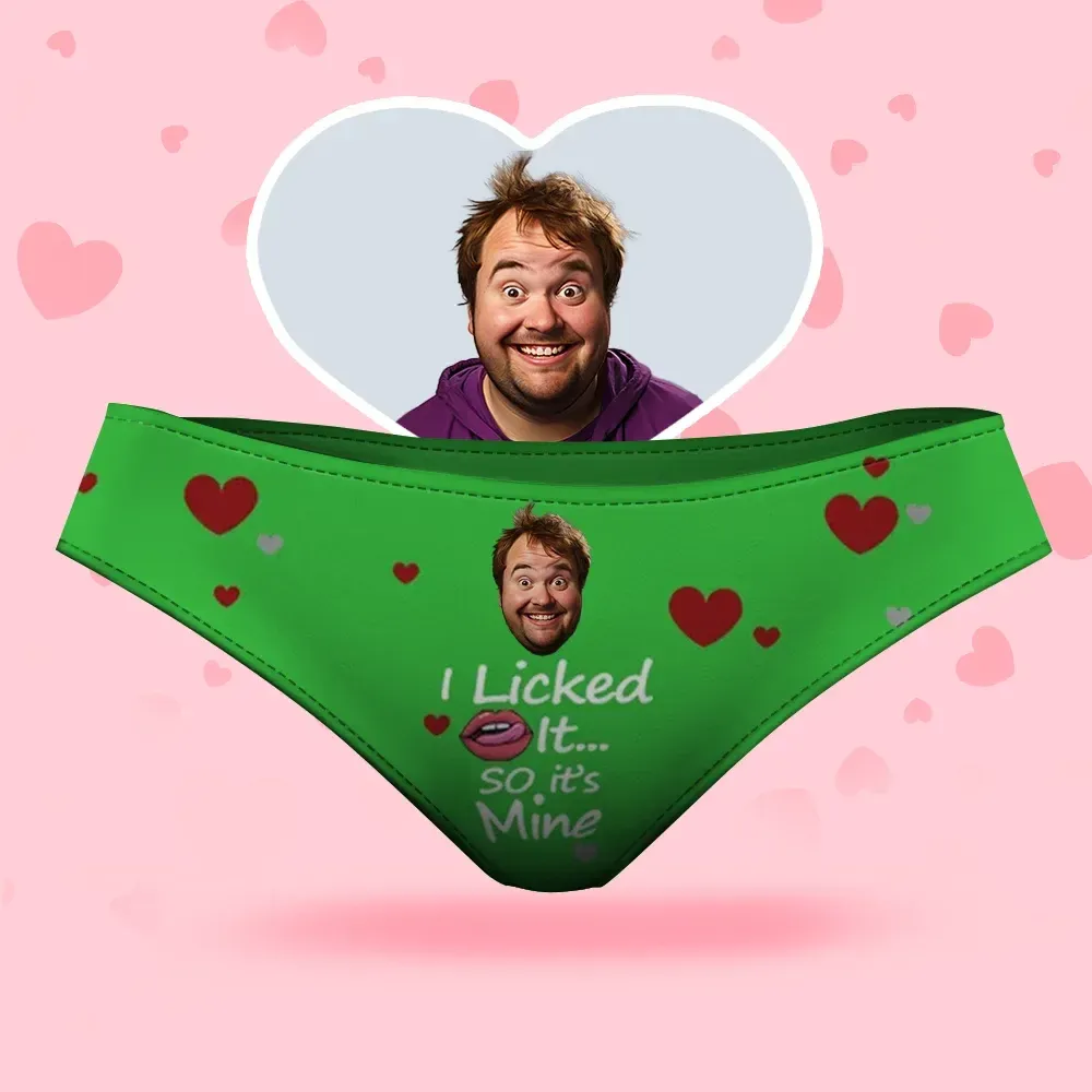 Custom Face Women's Panties I Licked It Style Underwear, Birthday Gifts for Wife and Girlfriend