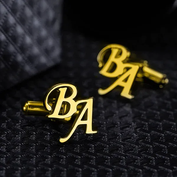 Personalized Monogram Initial Letter Name Cufflinks Set of 2 Birthday Father's Day Christmas Gift for Men