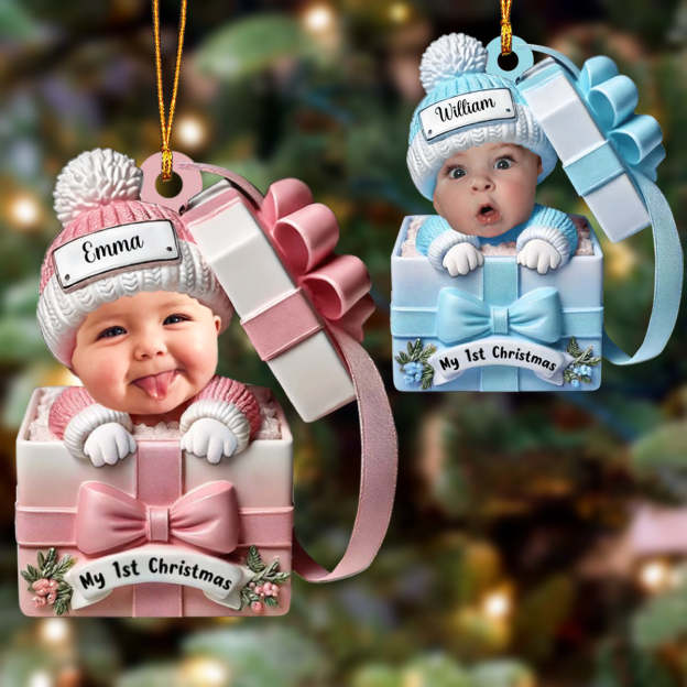 Baby Inside Gift Box - Personalized Custom Acrylic Ornament