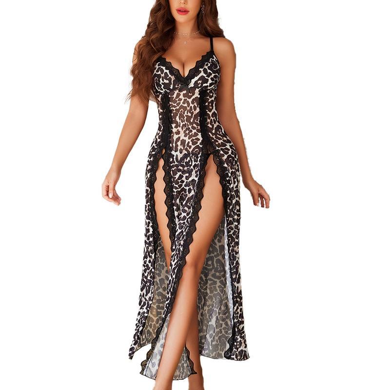 Lace side slit nightdress