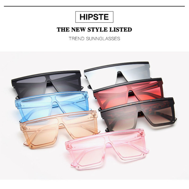 Large-frame one-piece sunglasses