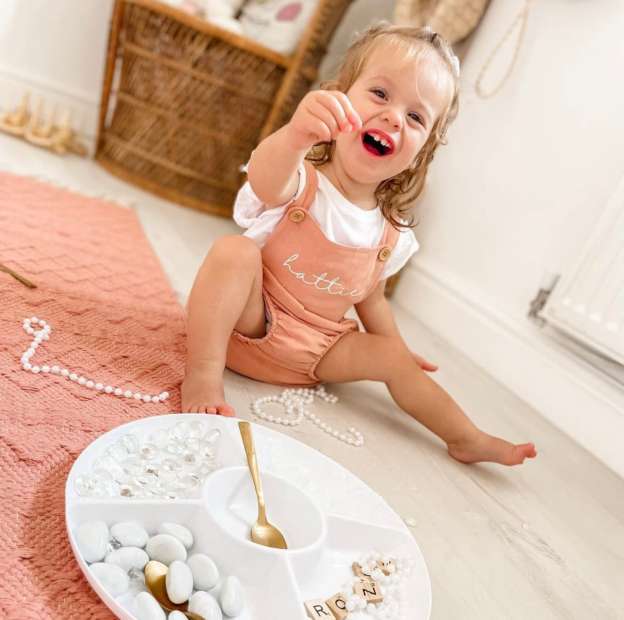 Personalised Name Baby Overalls Linen Bodysuit