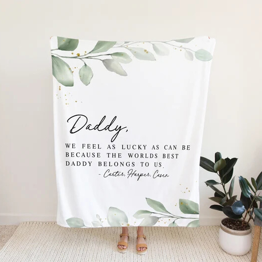Custom Quote Father's Day Blanket, Fathers Day Gift, Personalized Blanket For Dad, Grandpa Gift, Gift For Grandparent, Birthday Gift For Dad