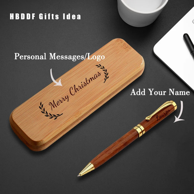 Personalized wooden pencil case with name, Christmas gift for man, gift for Father's Day, best man, gift for him, gift for dad
