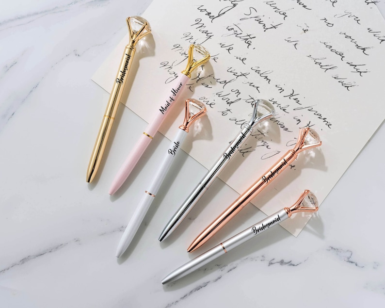 Bridal Shower Favors Diamond Pen Wedding Pen Bridal Party Planner Bridesmaid Gifts On Budget Gift Gift Under 10 image 1