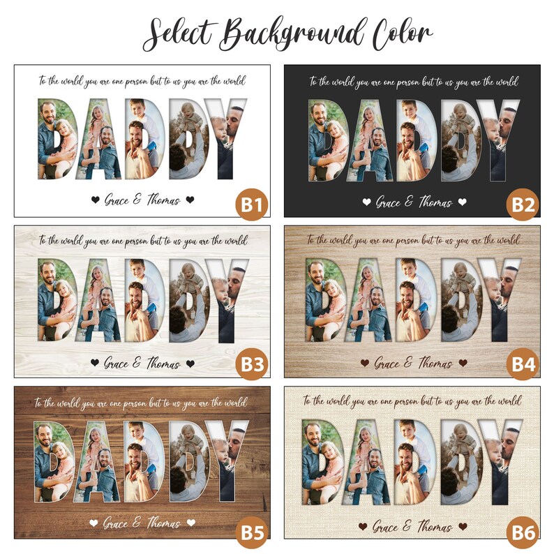 Daddy Photo Collage Personalized Photo Gift for Father's Day Photo Gift For Dad Gift from Son and Daughter Custom First Fathers day gift