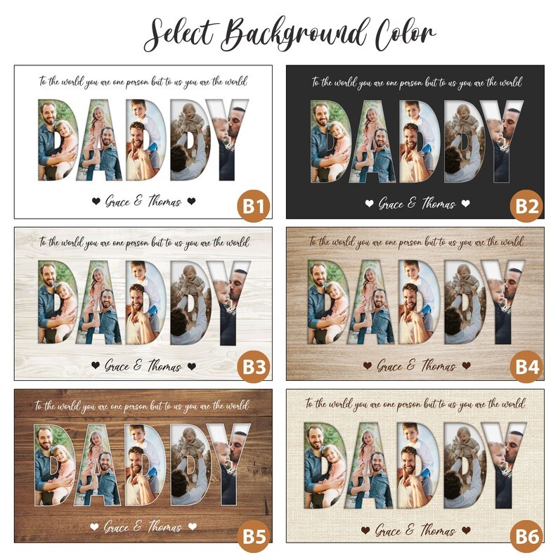 Daddy Photo Collage Personalized Photo Gift for Father's Day Photo Gift For Dad Gift from Son and Daughter Custom First Fathers day gift