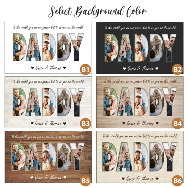 Daddy Photo Collage Personalized Photo Gift for Father's Day Photo Gift For Dad Gift from Son and Daughter Custom First Fathers day gift