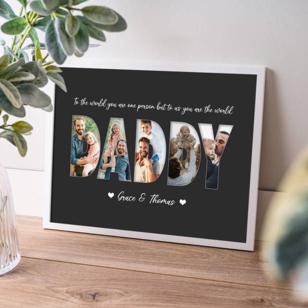 Daddy Photo Collage Personalized Photo Gift for Father's Day Photo Gift For Dad Gift from Son and Daughter Custom First Fathers day gift