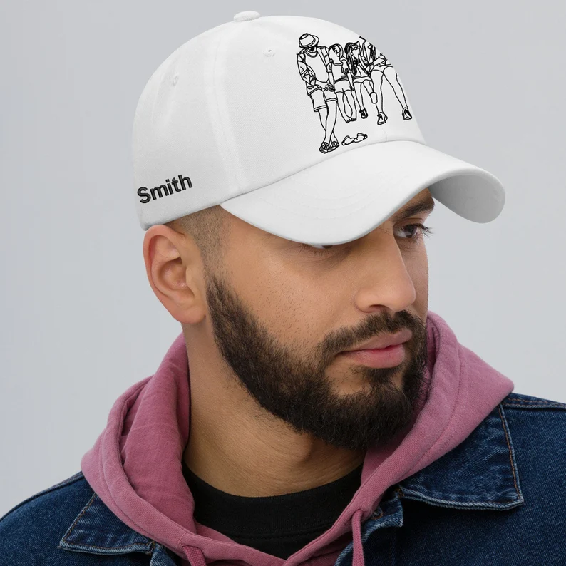 Custom line art portrait stab hats, personalized couple hats, unique gifts