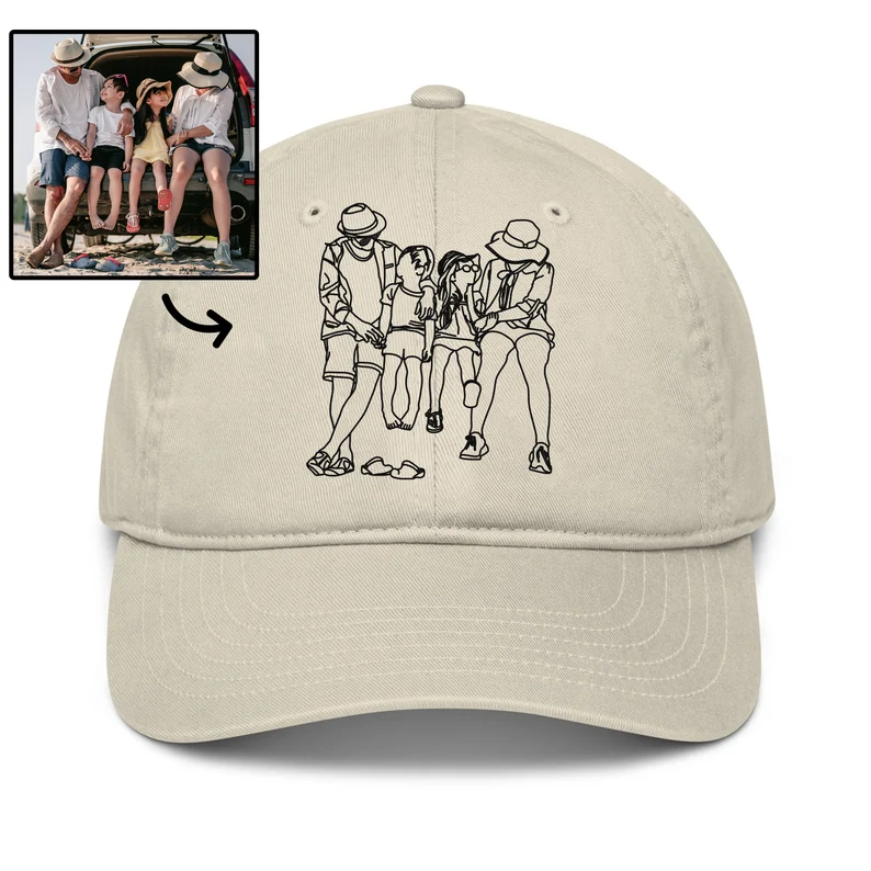 Custom line art portrait stab hats, personalized couple hats, unique gifts