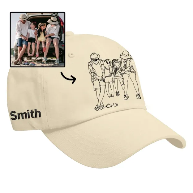 Custom line art portrait stab hats, personalized couple hats, unique gifts
