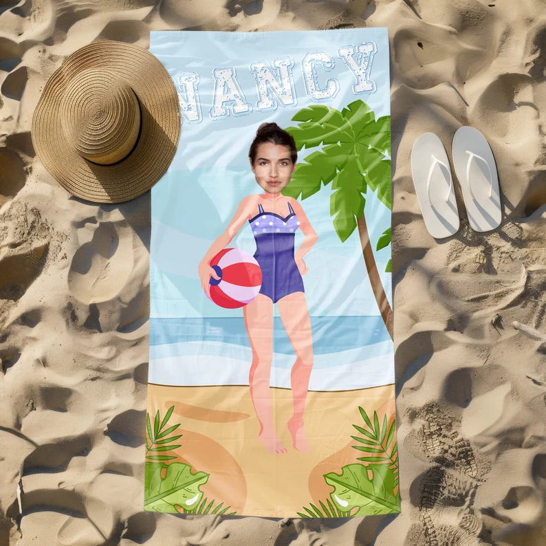 Personalized Swimwear Photo Beach Towel