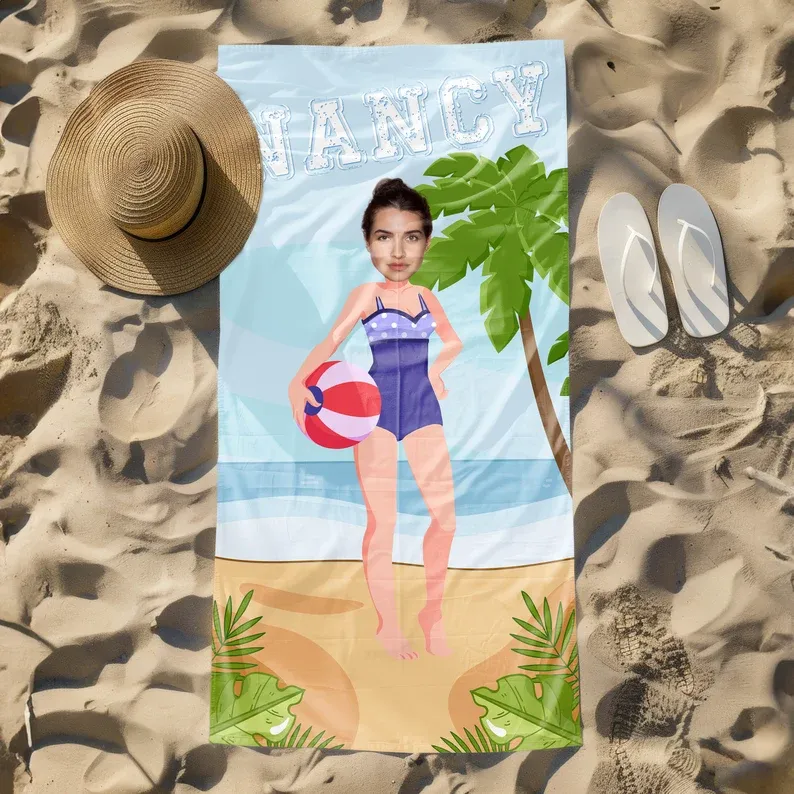 Personalized Swimwear Photo Beach Towel