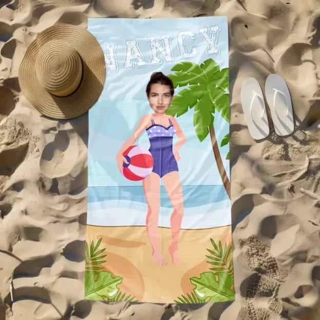 Personalized Swimwear Photo Beach Towel