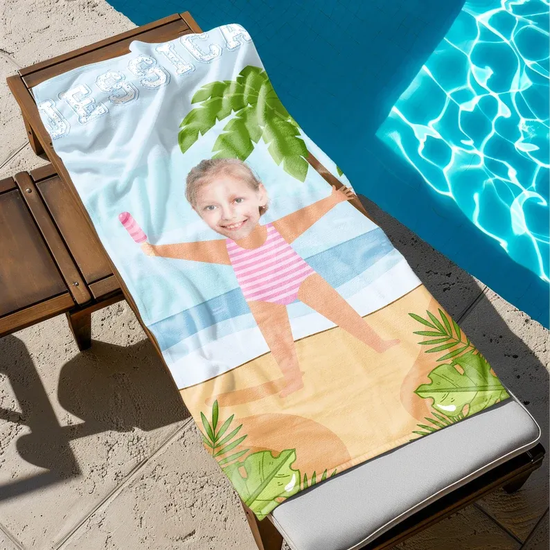 Personalized Swimwear Photo Beach Towel