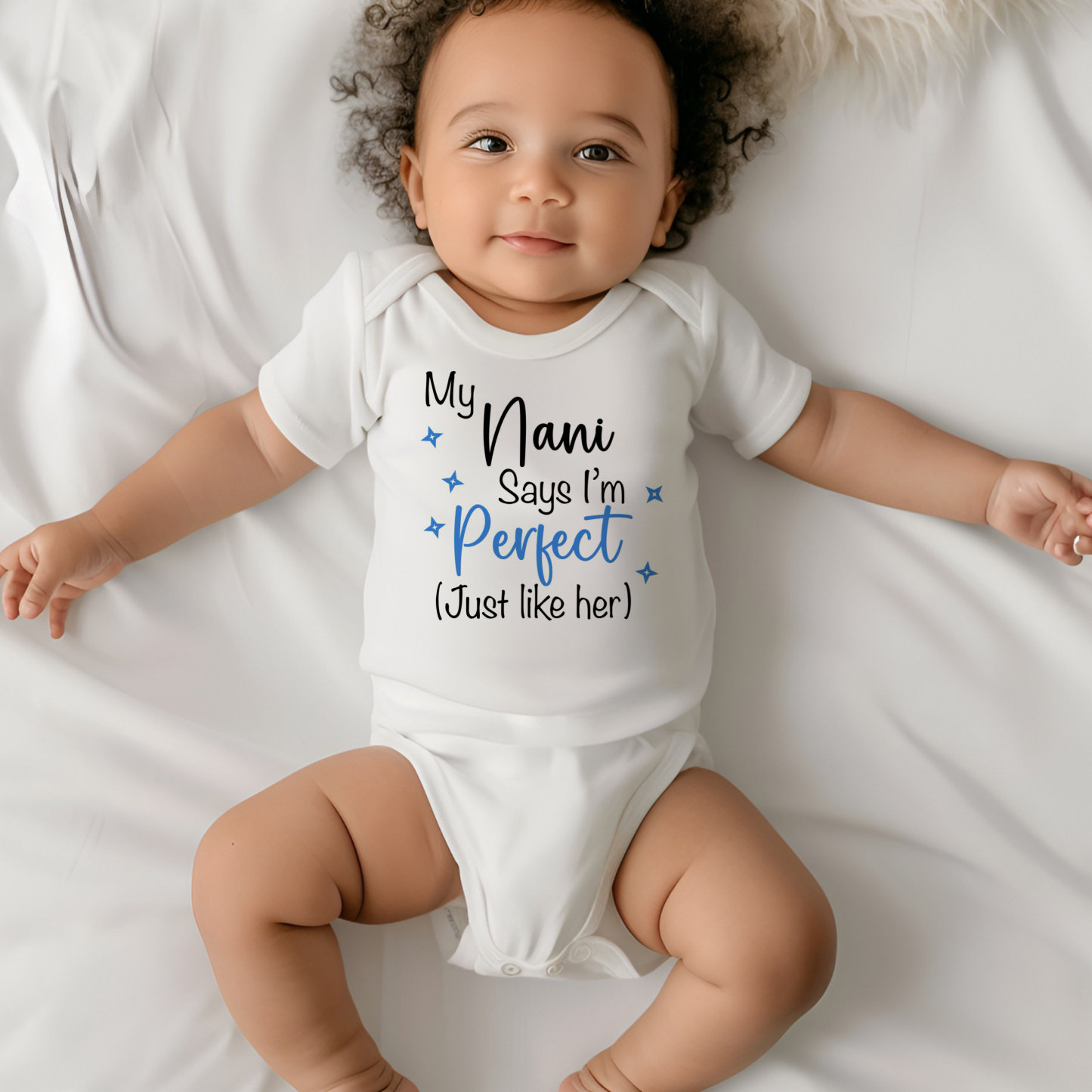 Newborn baby jumpsuit with name information