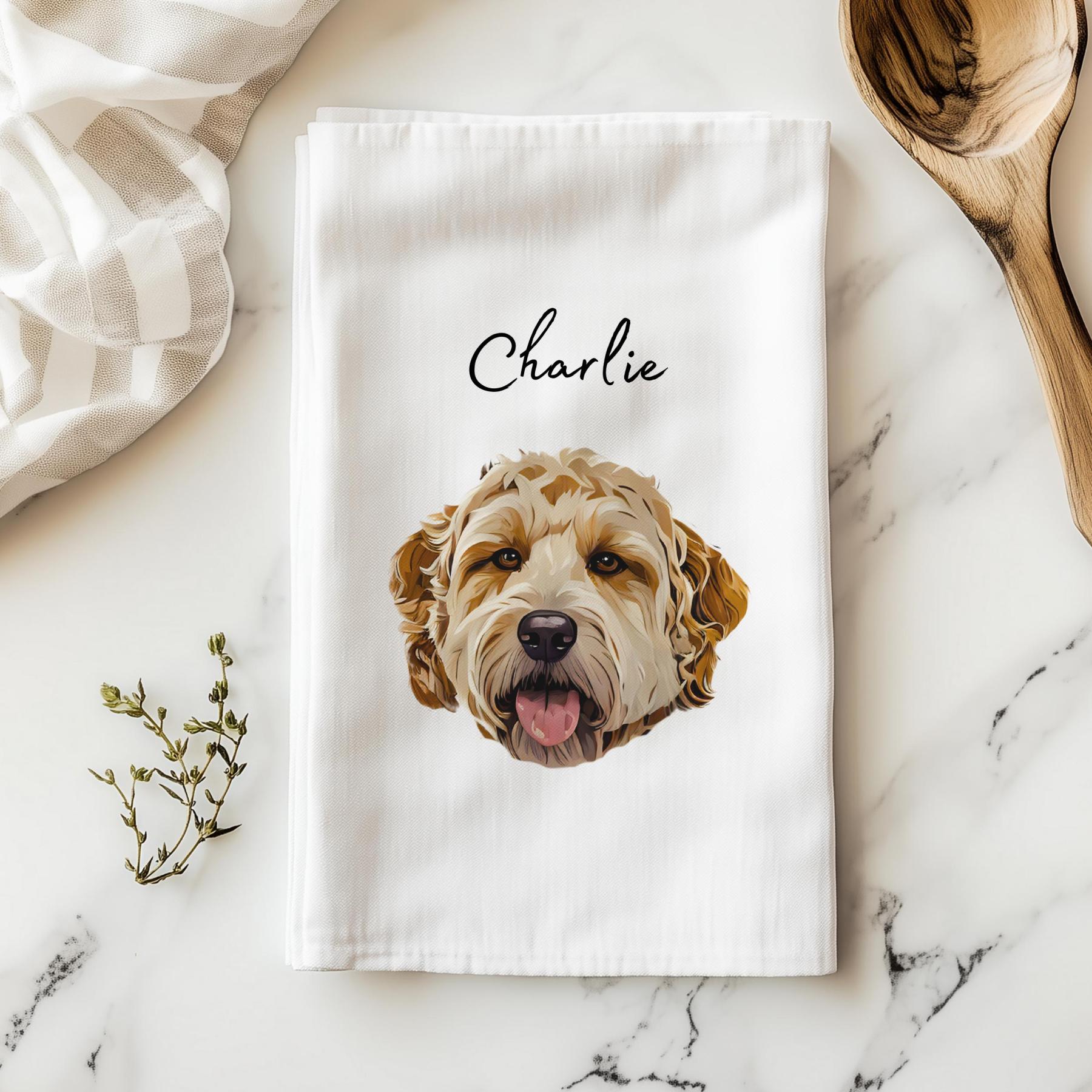 Custom Pet Photo + Name Personalized Towel