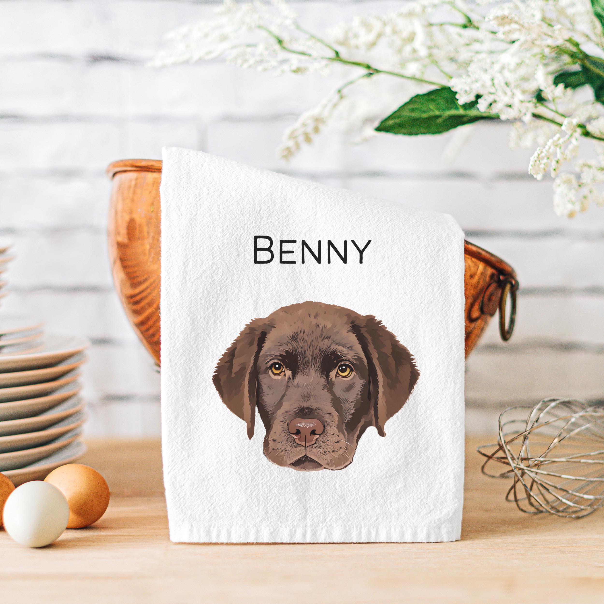 Custom Pet Photo + Name Personalized Towel