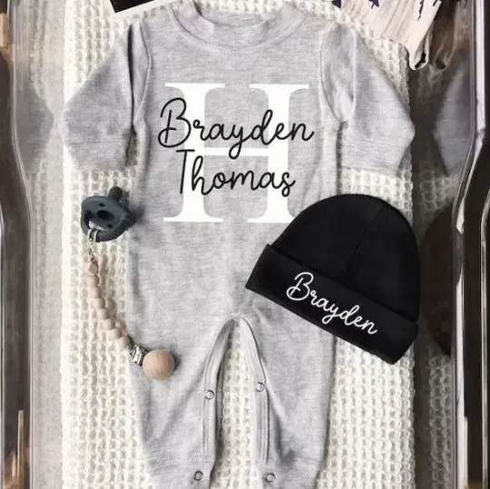 Personalized Baby Name Unique Romper&Hat