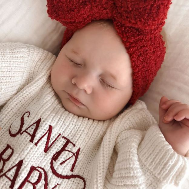 'Santa Baby' Long Sleeve Knit Romper