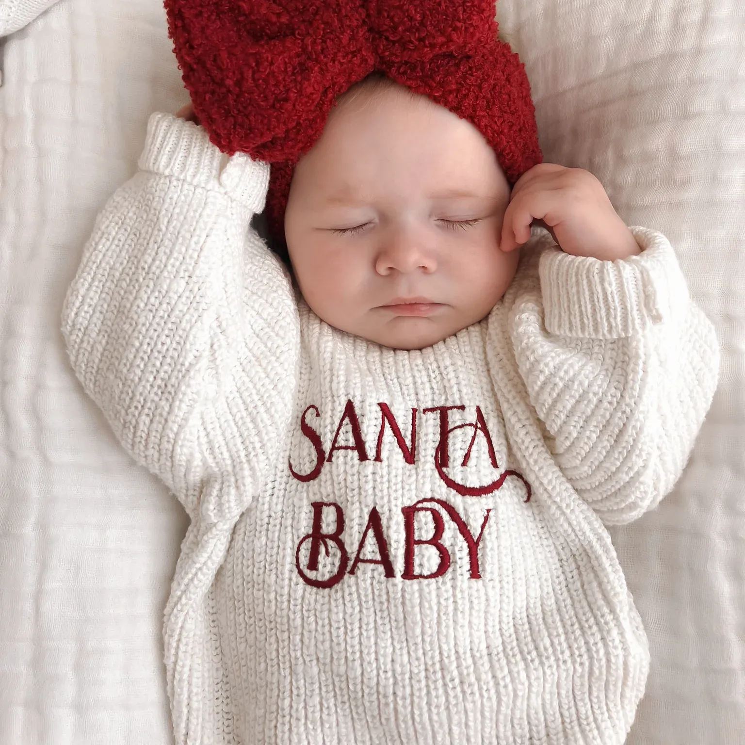 'Santa Baby' Long Sleeve Knit Romper