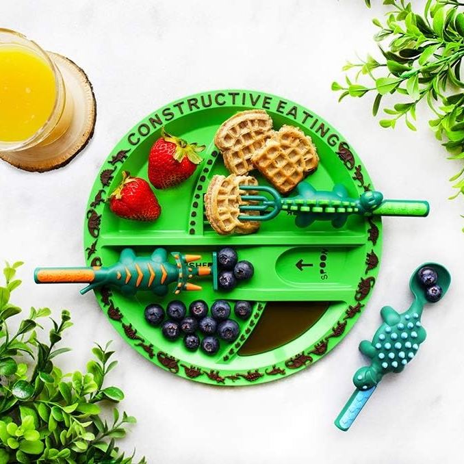 Bulldozer Excavator Scooper Dinner Plate Children's Tableware Set of Two