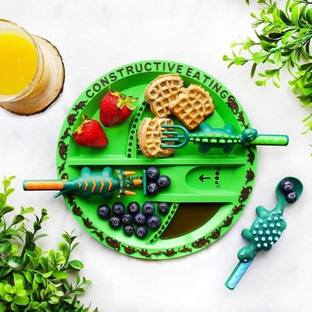 Bulldozer Excavator Scooper Dinner Plate Children's Tableware Set of Two