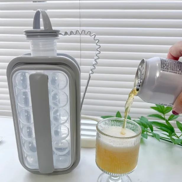 Portable Transparent Water Bottle Ice Grid Membrane Set