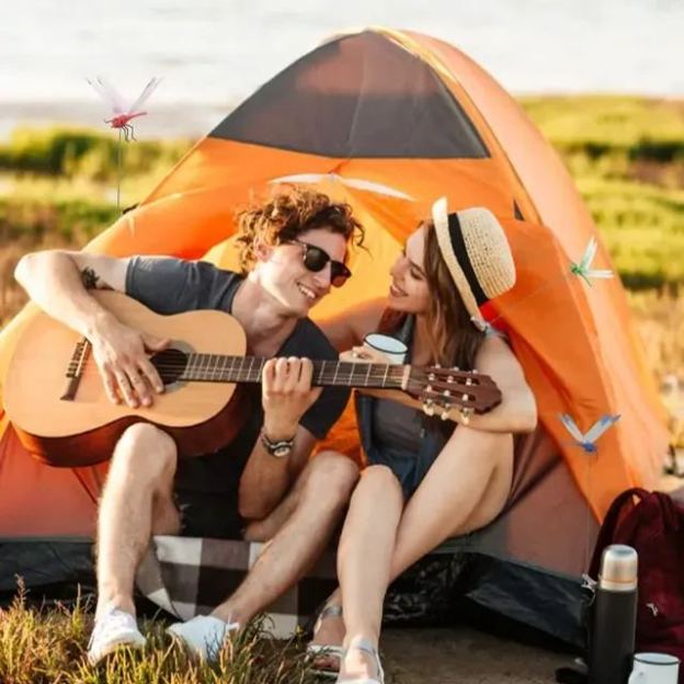  3D Simulation Pole Plug Dragonfly with Clip Garden Decoration