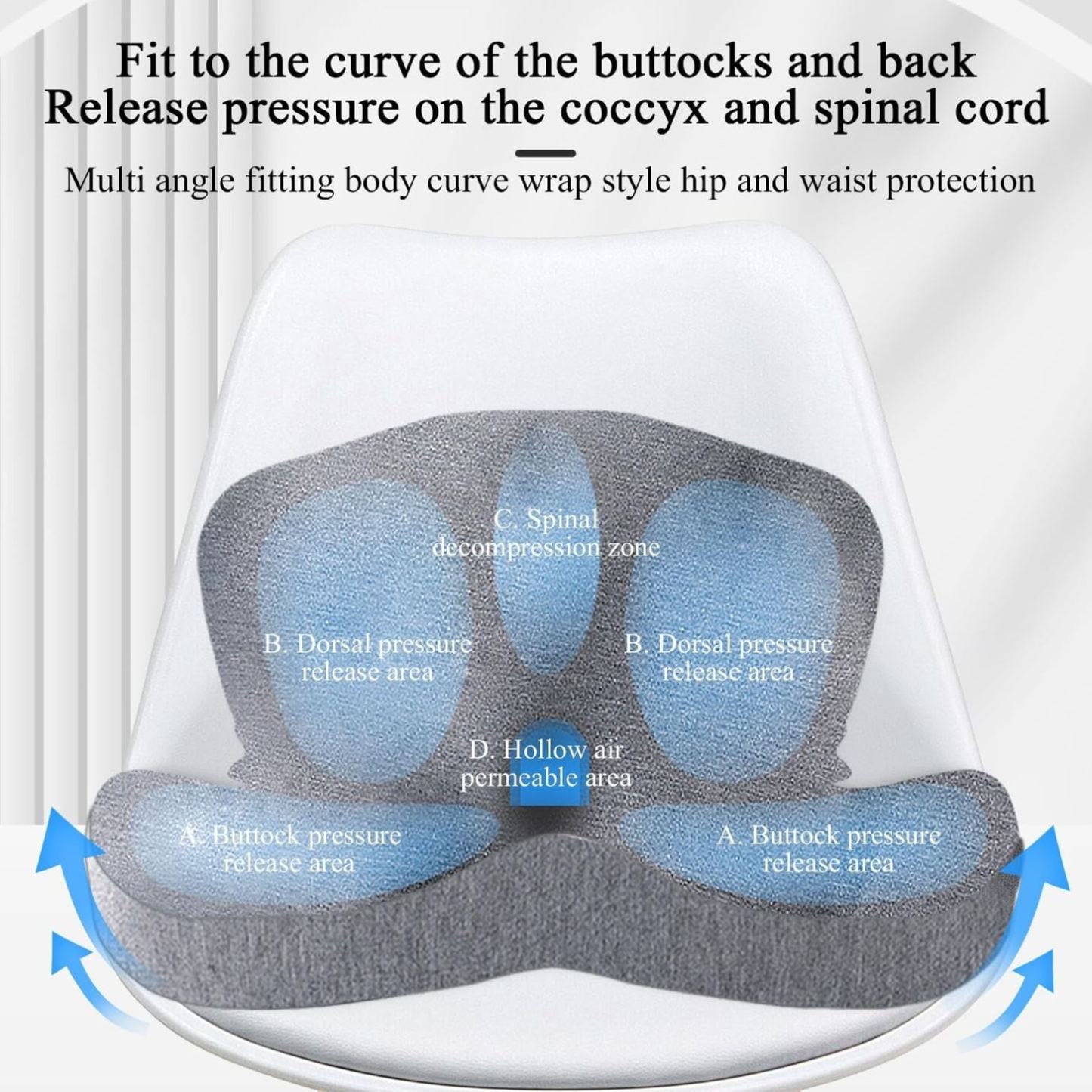 Non-slip memory foam seat