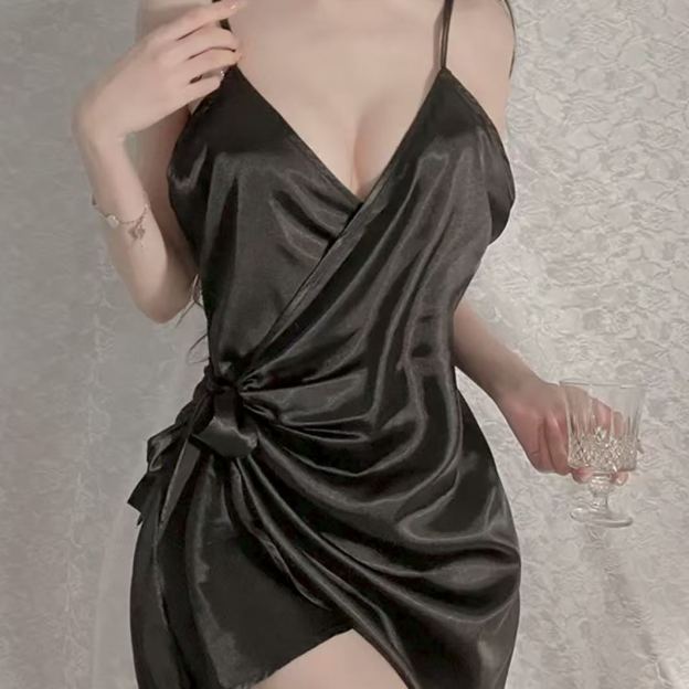 Erotic Hollow Deep V Sexy Nightgown