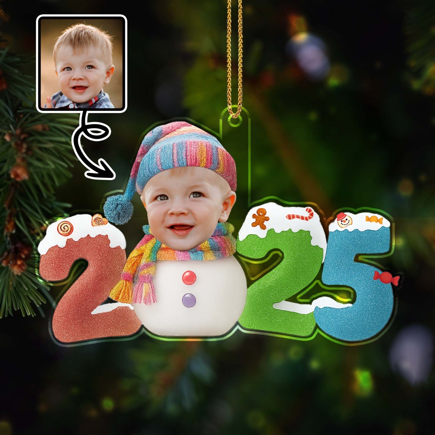 Personalized Photo Acrylic Christmas Ornament