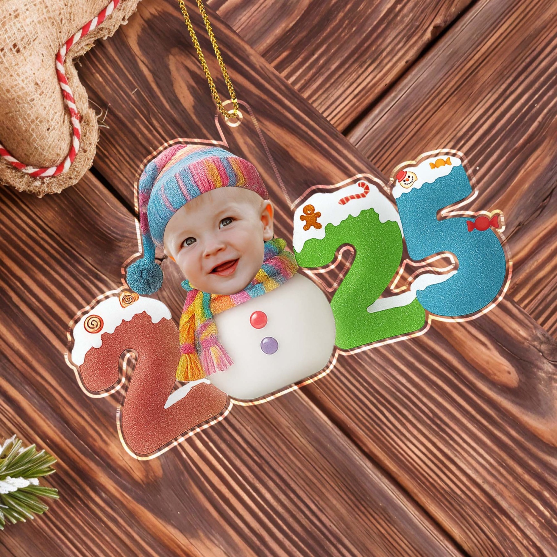 Personalized Photo Acrylic Christmas Ornament