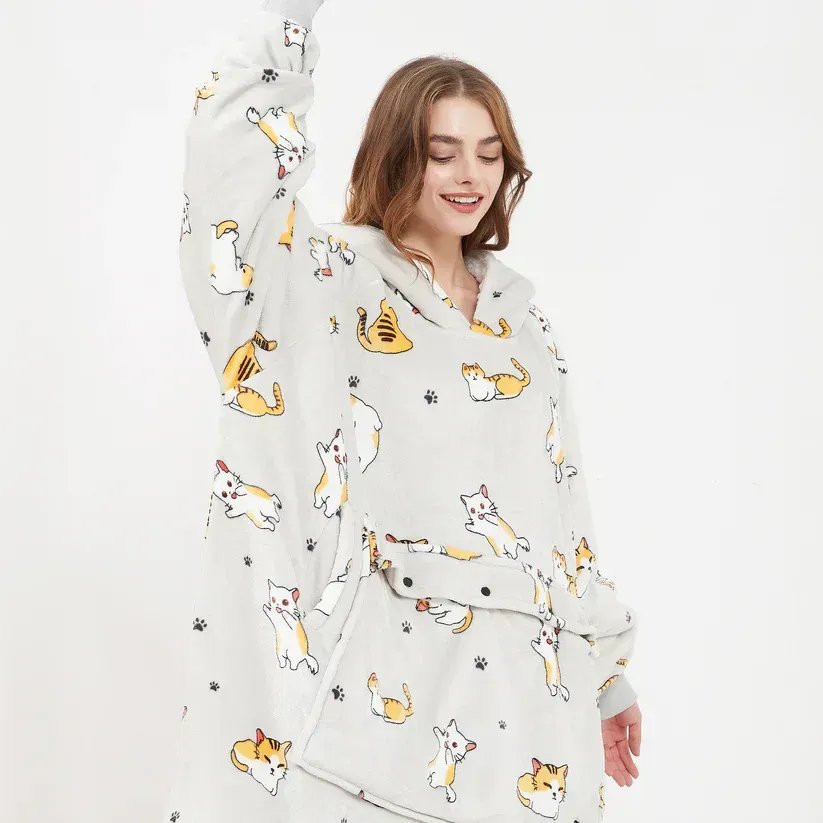 Double-layered thickened lazy-person pajamas