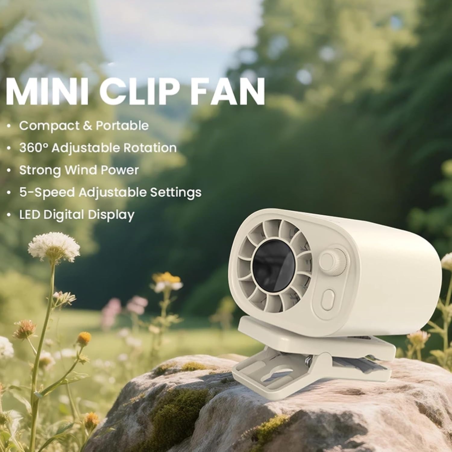 Car Clip-on Fan with LED Display
