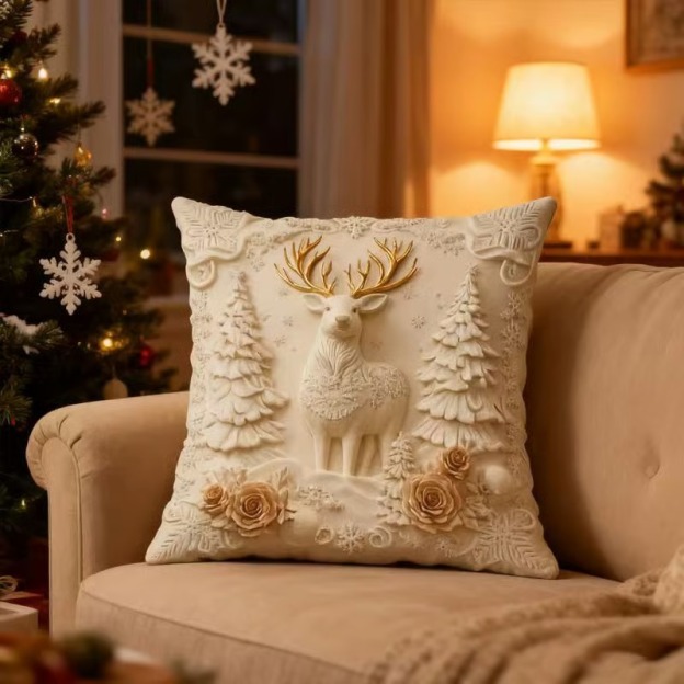 New White Christmas Pillow Set of 4