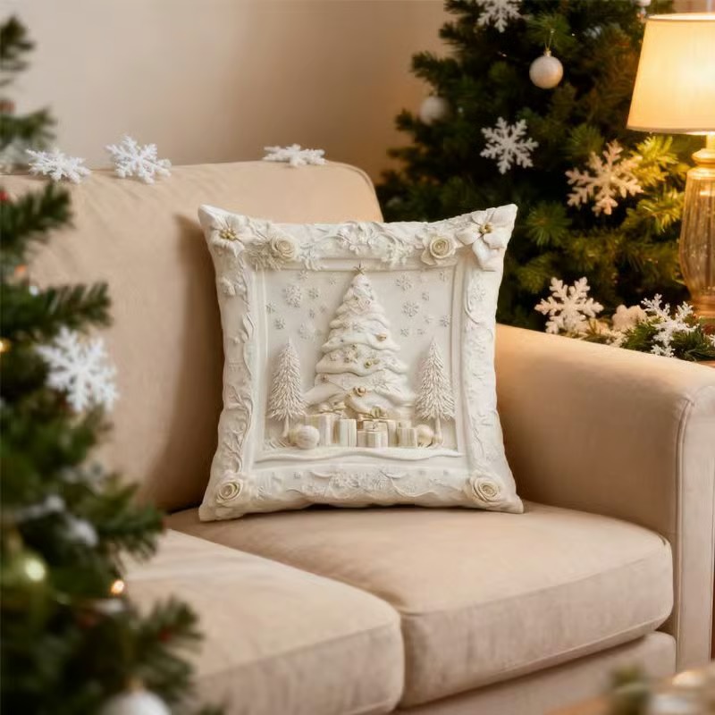 New White Christmas Pillow Set of 4