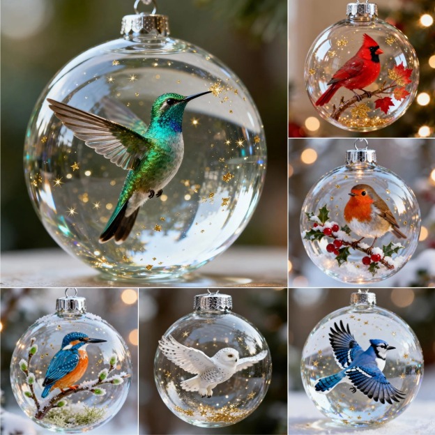 Christmas tree animal ball pendant