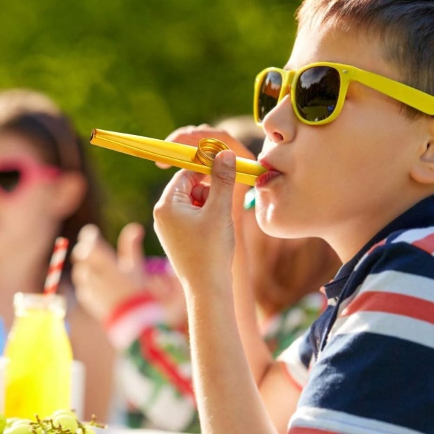 Gold-plated kazoo mouth-blown instrument