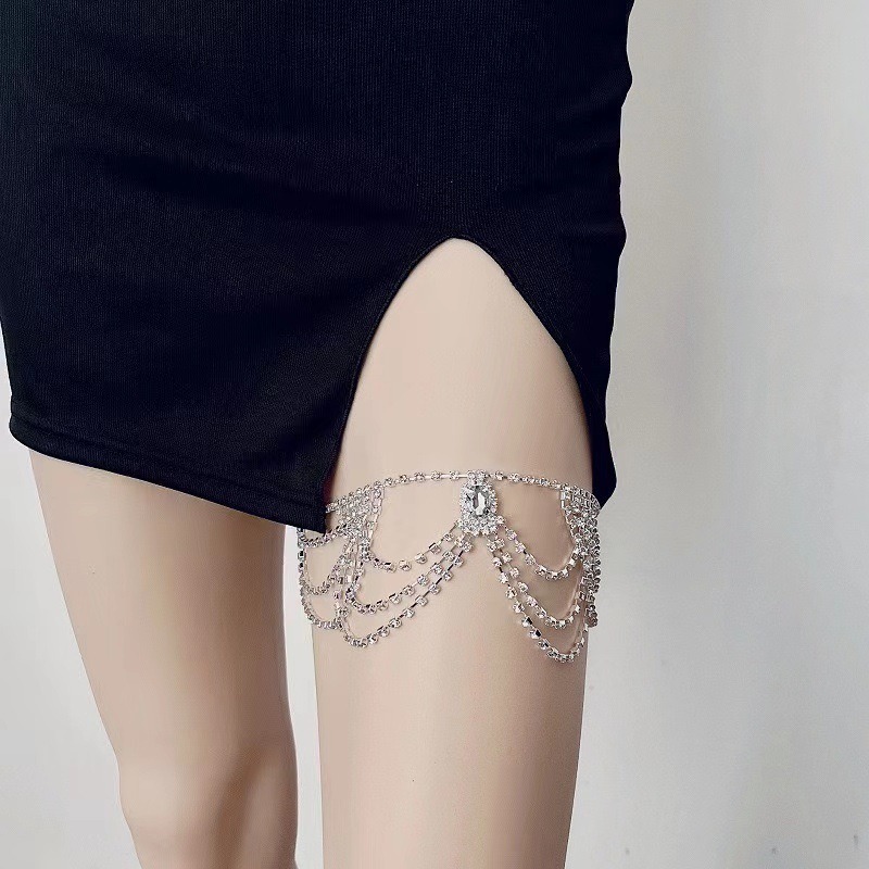 Multi-layer crystal leg chain 