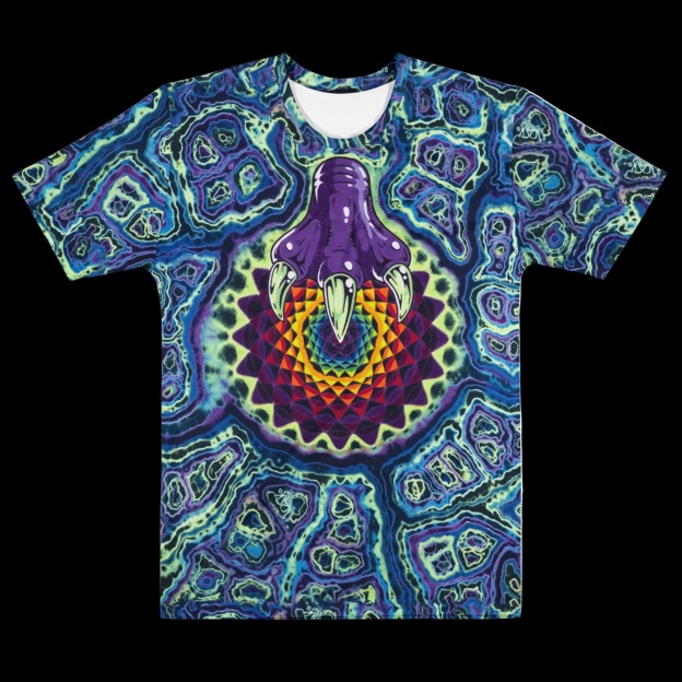 Irregular print crew neck short-sleeved shirt