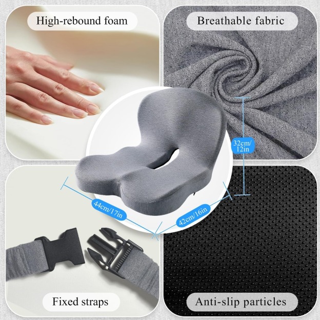 Non-slip memory foam seat