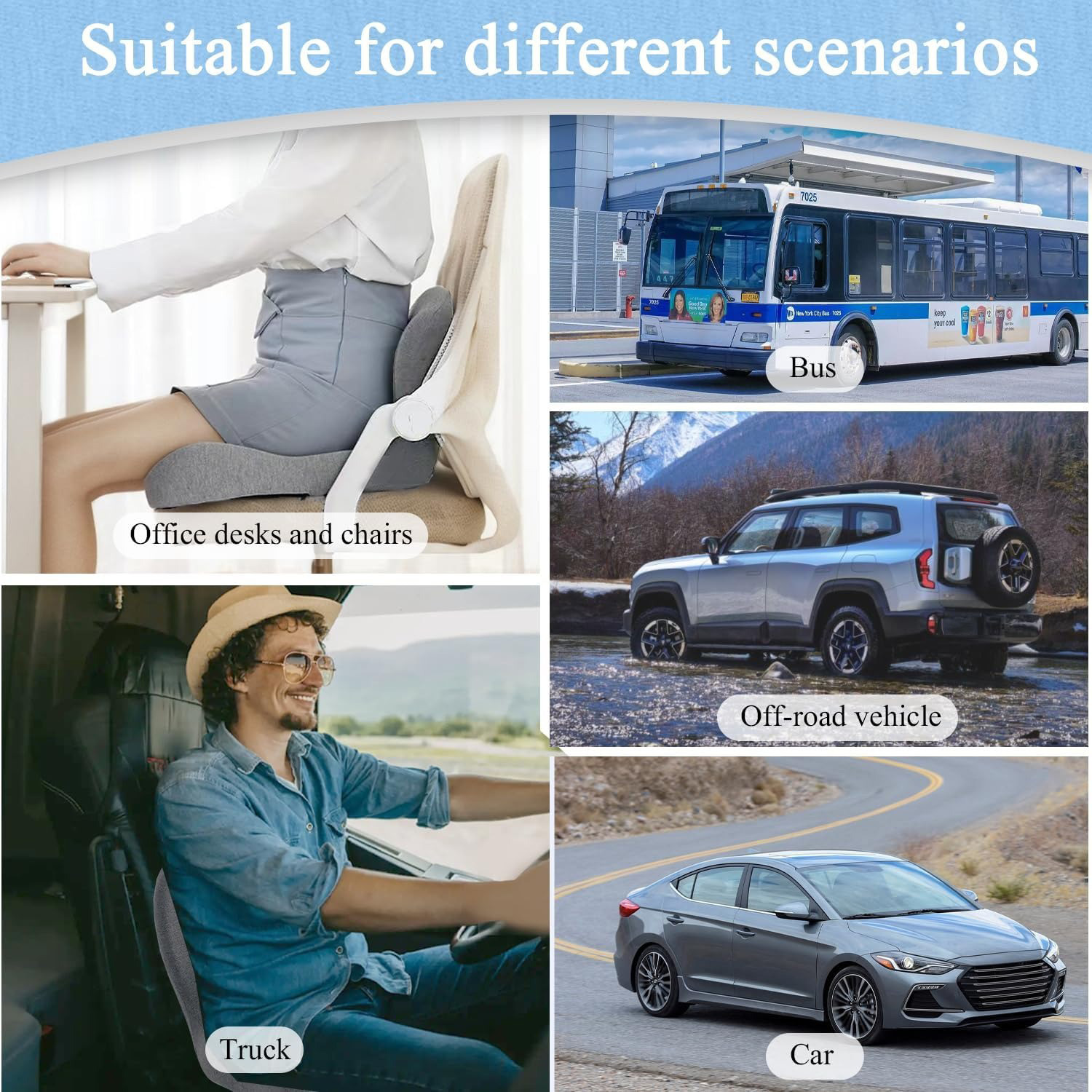 Non-slip memory foam seat