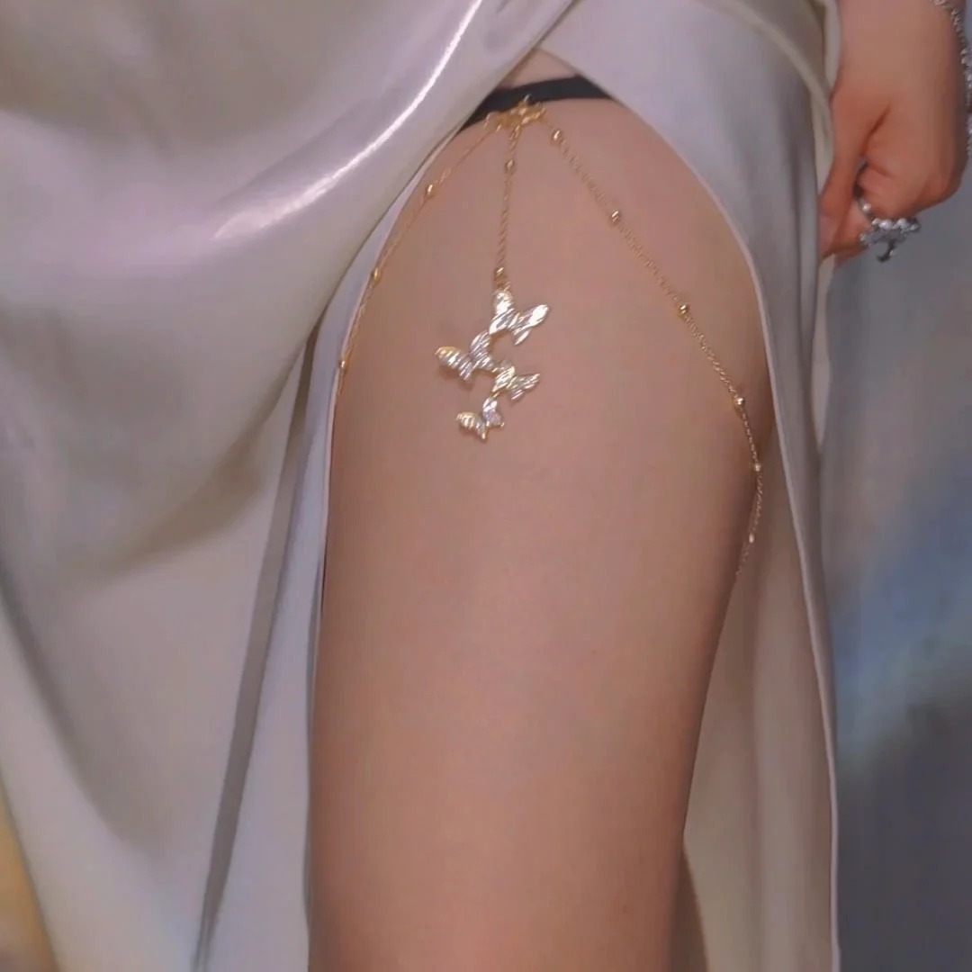 Boho Butterfly Multi-Layered Leg Chain