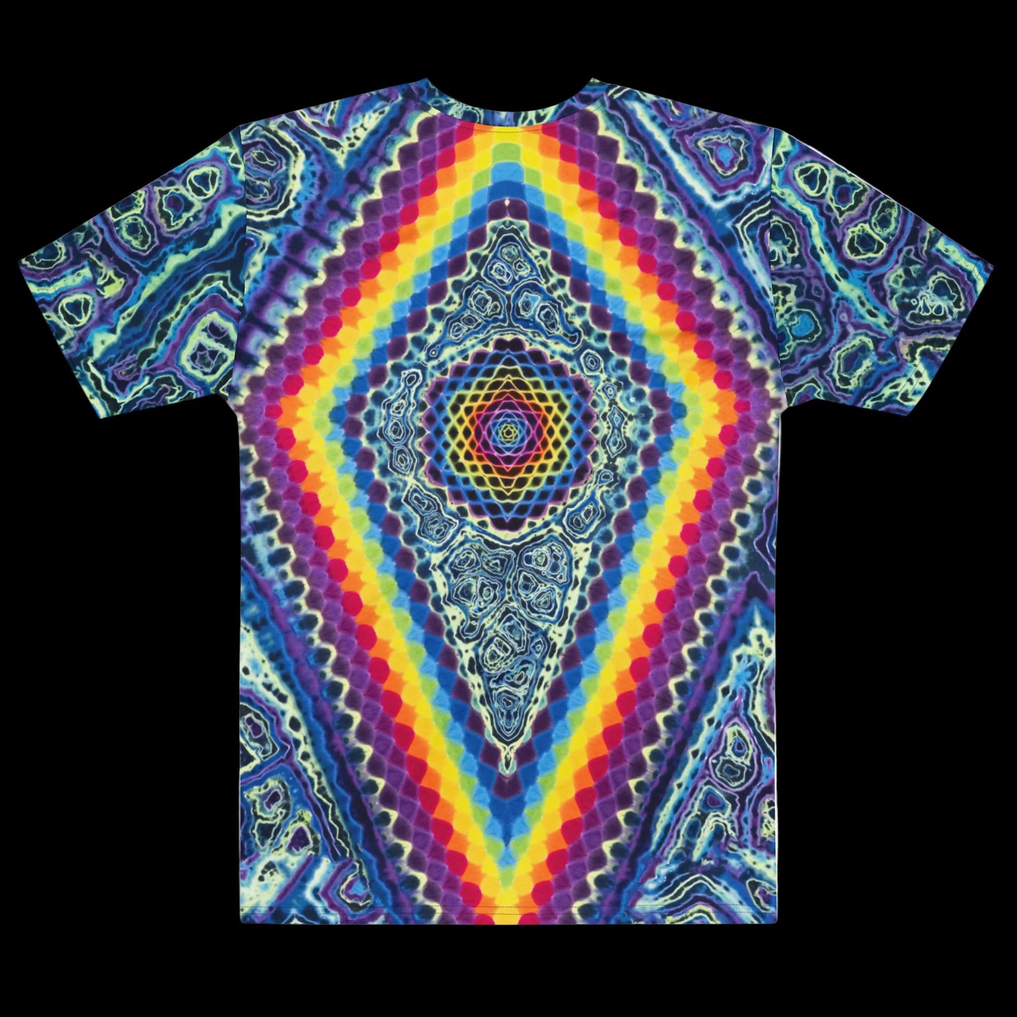 Irregular print crew neck short-sleeved shirt